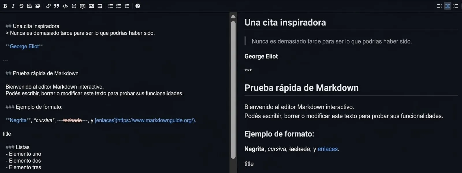 Markdown Editor Online - application screenshot